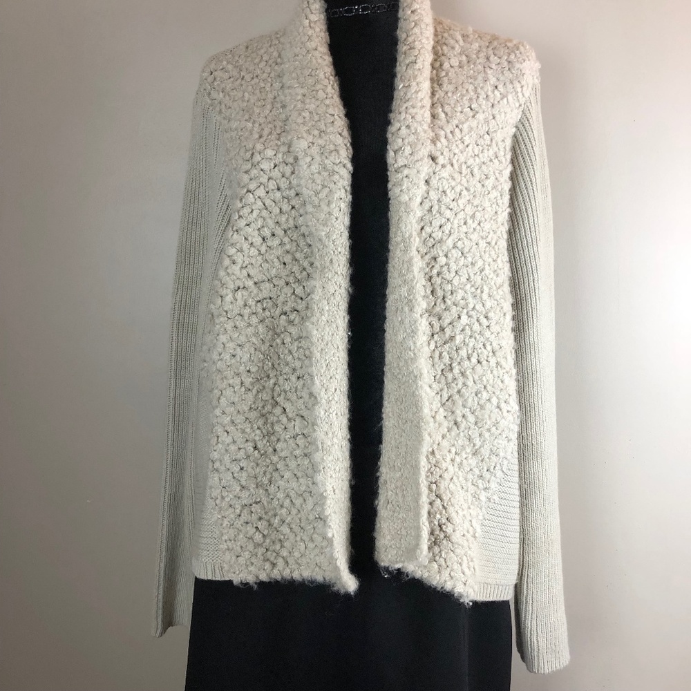 Chico's Sweater Wool Blend Taupe Size 3